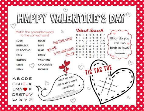 printable valentines day activity sheet  girl creative