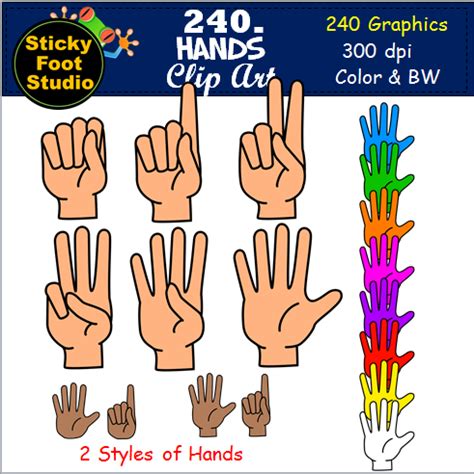 hands clip art  graphics bw  color   teachers