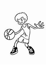 Basketbal Basketball Coloring Coloriage Colorier Pages Cliparts Sport Basketballer Kleurplaten Fun Kids Van Depuis Hugolescargot Enregistrée sketch template