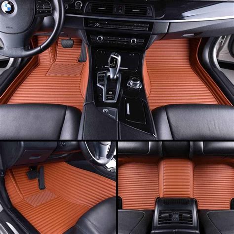 diamond car mats brown stripe luxury car mats set premium car floor mats