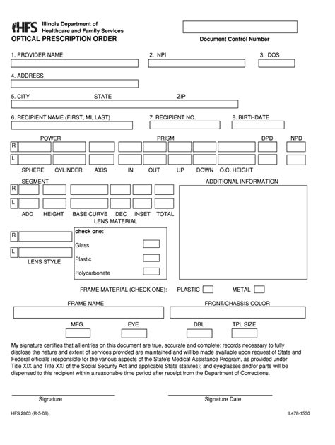 contact lens prescription template fill  printable fillable