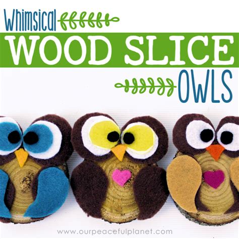 simple wood slice owl decor