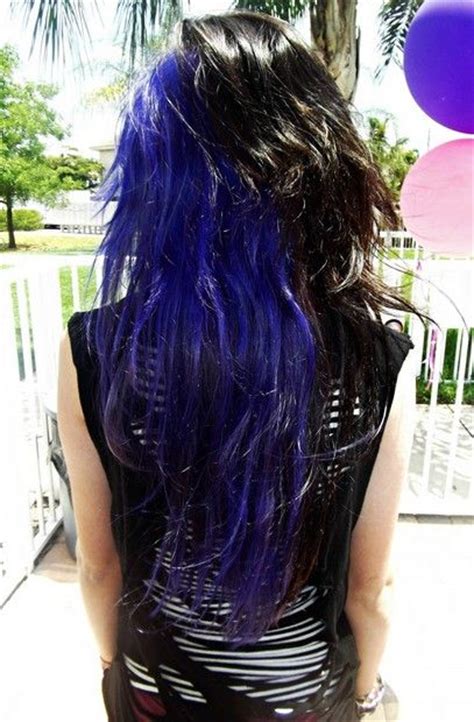 black  purple hair hair styles blue hair split dyed