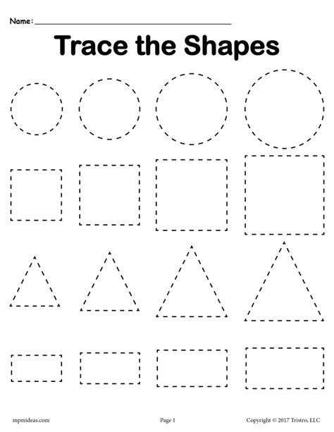 trace shapes  printable printable word searches