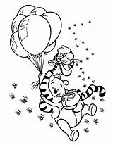 Pooh Winnie Coloring Pages Tigger Printable Balloons Rocks Bear Google Floating Sheets Colouring Baby Kids Disney Away Tiger Cartoon Search sketch template