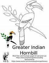 Hornbill Rhinoceros Mosaic sketch template