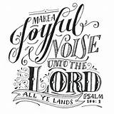 Joyful Psalm Unto Psalms Scripture Kjv Ye Lands Sing Typography 5x7 sketch template