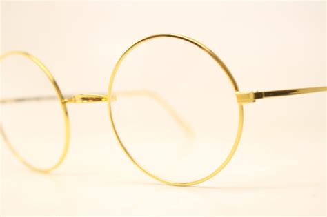 Perfectly Round Gold Glasses Frames Unique 1980s Retro Etsy