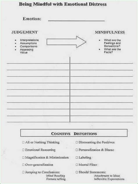 Challenging Cognitive Distortions Worksheet Schematic And Wiring Diagram