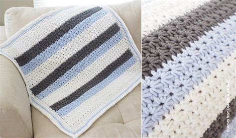 star stitch striped baby blanket crochet pattern crochet blanket