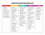 Images of Cleaning List For House