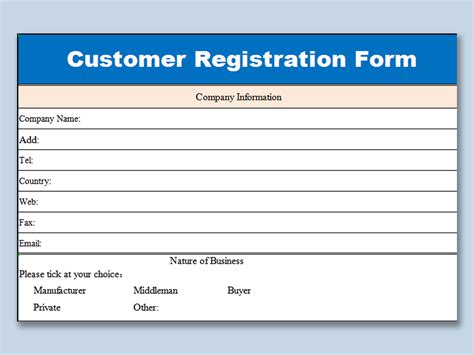 registration form template word