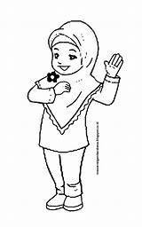 Mewarnai Sketsa Muslimah Sekolah Tk Baju Sedang Paud Belajar Animasi Ide Lucu Ibu Anima Mudah Berhijab Berseragam Kelas Gaya Berpeci sketch template