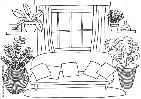 cozy living room coloring page living room interior design cute