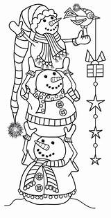 Snowman Snowmen Coloring sketch template