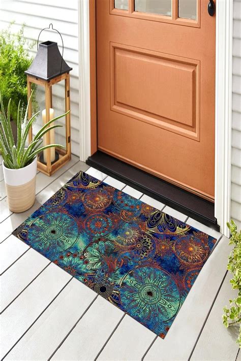 blue doormat front doormat housewarming gift multipurpose etsy