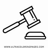 Martelo Justicia Mazo Página Gavel Ultracoloringpages sketch template