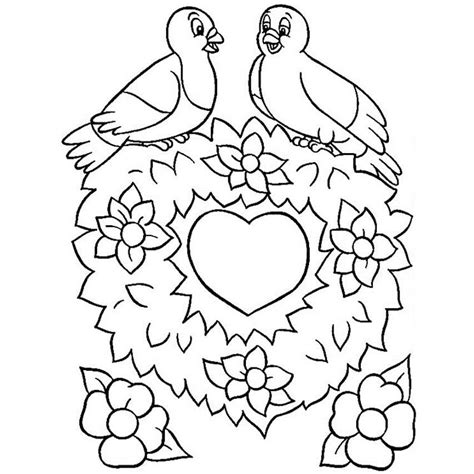 valentines day coloring pages birds xcoloringscom