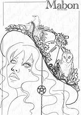Mabon Wiccan sketch template