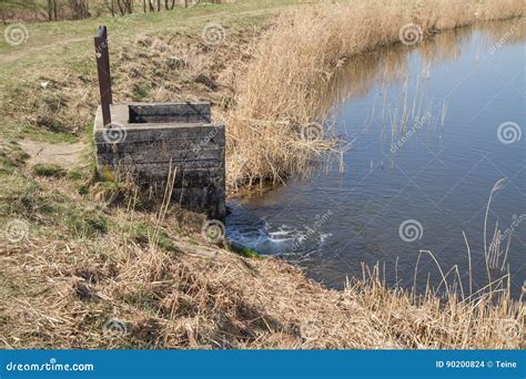 water pass stock photo image  janow place pipe nature