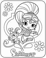 Shimmer Coloring Pages Shine Kids sketch template