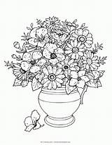 Coloring Pages Flower Flowers Complex Vase Kids Color Fun Adult Print Coloringhome Creativity Ages Recognition Develop Skills Focus Motor Way sketch template