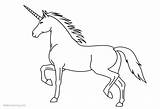 Unicorn Coloring Easy Pages Printable Lineart Outline Simple Color Kids Print Template sketch template
