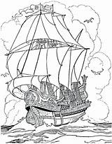 Coloring Ship Pirate Pages Colouring Printable Pearl Big Galleon Anchor Navy Ships War Sunken Steamboat Kids Adult Adults Kidsplaycolor Sheets sketch template