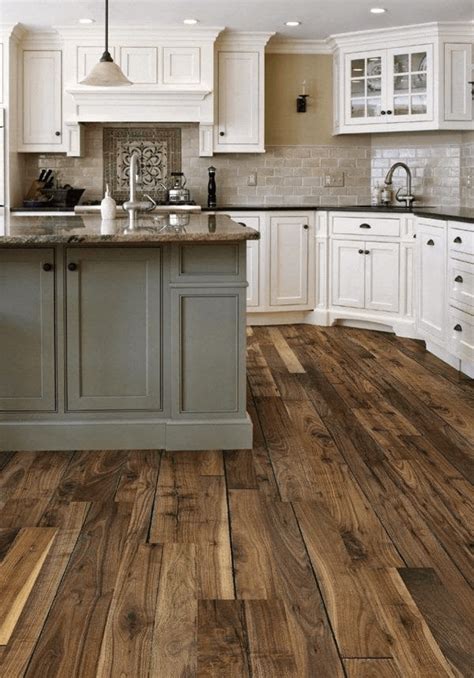 country inspired kitchen  wooden countertops  grey floors gif kitchens  light