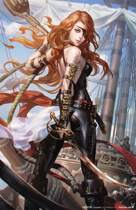 Black Pirate Bluezima Dong Wook Shin Pirate Woman Pirate Art