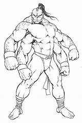 Mortal Kombat Coloring Goro K5 Combat K5worksheets sketch template