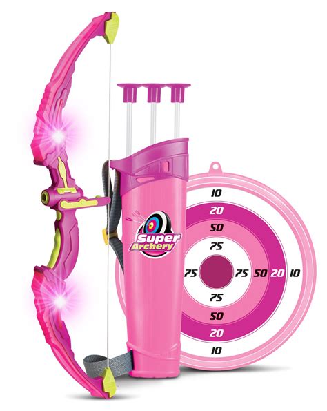 Light Up Princess Archery Bow And Arrow Toy Set For Girls With 3