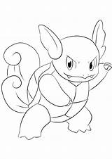 Wartortle Coloriages Enfants Generation Pokémon Bonjour Traits Epais Justcolor sketch template