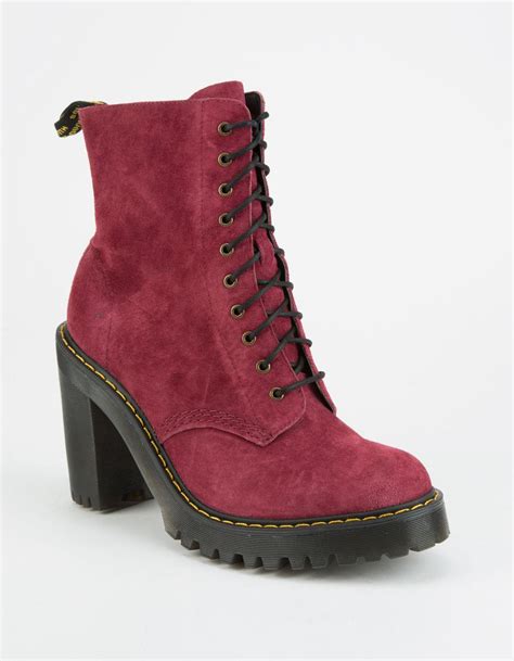 dr martens suede kendra soft buck womens boots  red lyst