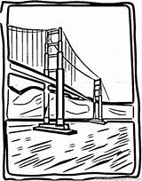 Bridge Golden Coloring Printable Drawing Usa Gate Kostenlos Pages Getdrawings Brooklyn Countries Color sketch template