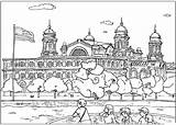 Ellis Island Coloring York Colorkid Pages City sketch template