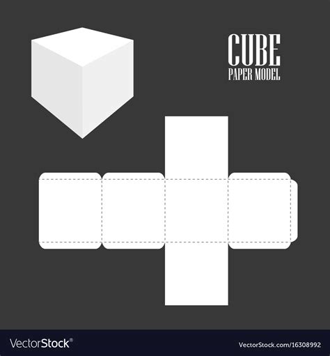cube paper model royalty  vector image vectorstock