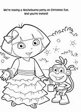 Dora Pages Christmas Explorer Coloring Carol Adventure Getcolorings Getdrawings sketch template