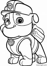 Paw Patrol Rubble Coloring Pages Printable Easy Print Colouring Vector Sheets Simple Cartoon Super Paper Choose Board sketch template