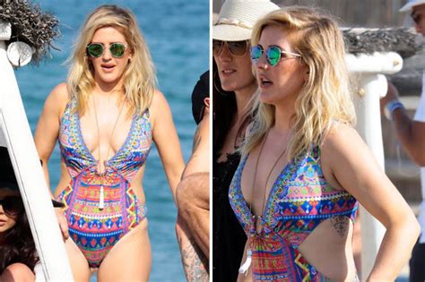 ellie goulding flashes the flesh in cut out swimsuit daily star