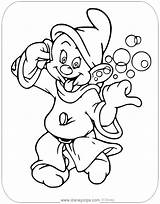Dopey Disneyclips Dwarfs Bubbles Soap sketch template