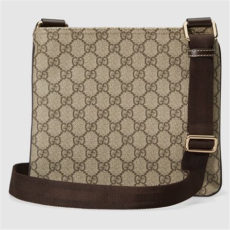 gucci leather gg supreme cross body messenger bag  men lyst