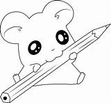 Hamtaro Coloring Pages Cute Having Fun Pencil Sunglasses Wear Coloringpages101 Anime Strawberries Panicking Sitting Guitar Game sketch template