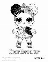 Lol Coloring Heartbreaker Pages Doll Surprise Dolls Lotta Color Printable Drawing Sheets Cartoon Kids Her sketch template