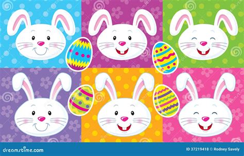 cute easter bunny faces stock illustration illustration  patterns