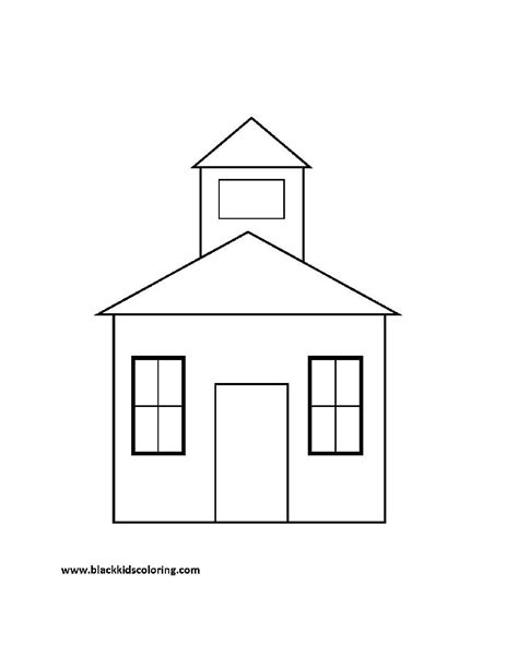 schoolhouse coloring page   house colouring pages school