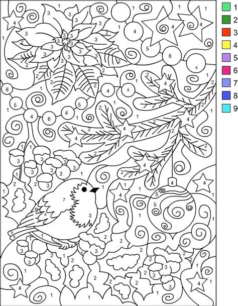 christmas coloring pages color  number printable christmas color