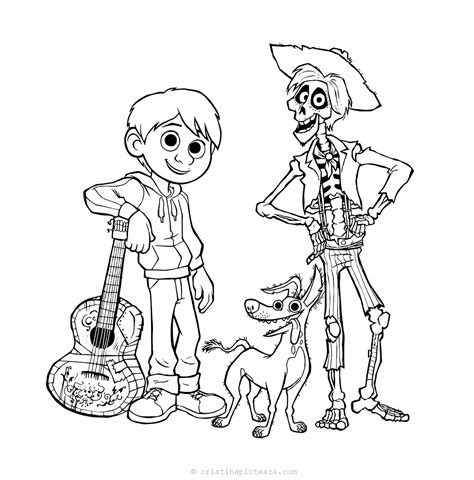 coco coloring pages drawings  coco animation