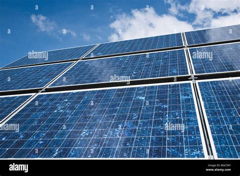 polycrystalline silicon solar cells   solar module stock photo