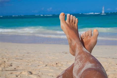Sandy Legs On The Beach Stock Image Image Of Happy Blue 41062181